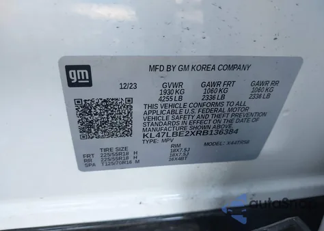 2024 Buick Envista Sport Touring z USA, uszkodzony, nr VIN KL47LBE2XRB136384